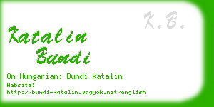 katalin bundi business card